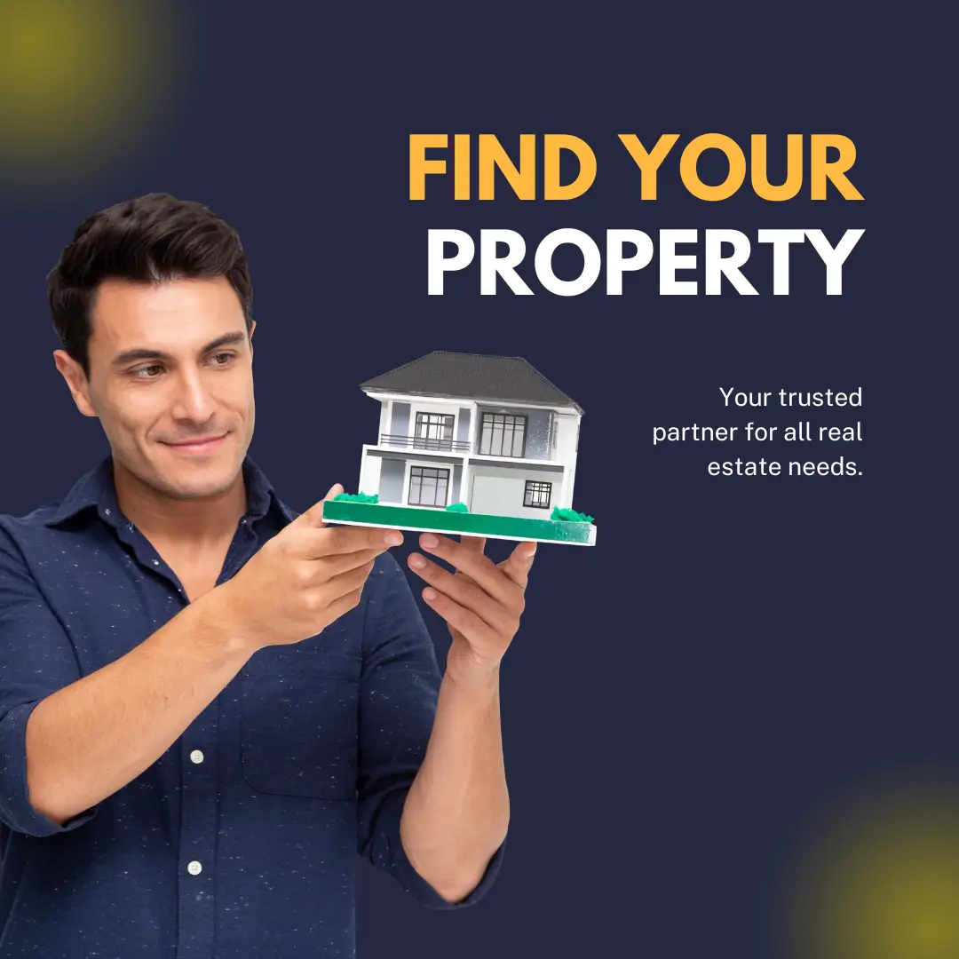 yellow and blue modern real estate instagram post